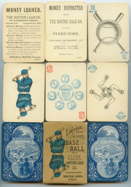 1884 Lawsons Patent Game- Baseball with rare advertising cards!!  (36 + 2)