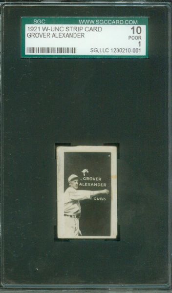 W-Unc 1921 Real Photo  Self Developing strip card - Grover Alexander- very rare