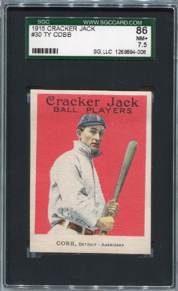 E145-2 1915 Cracker Jack Ty Cobb SGC 86!