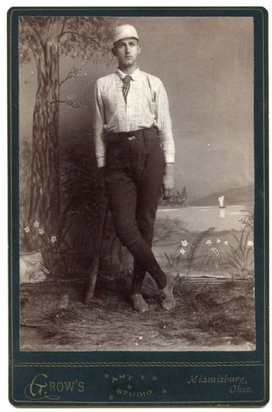 Circa 1880s Baseball Player In Uniform With Bat 