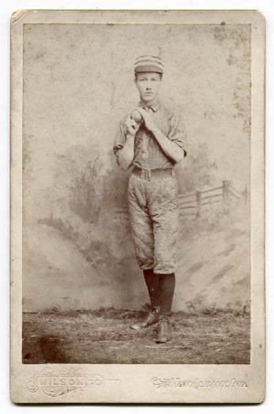 1880s Cabinet Card of Baseball Player "Sulivan" New Albany, Indiana