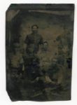 19th Century Baseball Team Tintype Eight Players In Uniform With Equipment