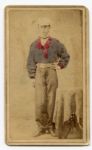 Circa 1865 Baseball Player CDV IDd as Henry Klunk in Zouave Uniform ex Mark Rucker