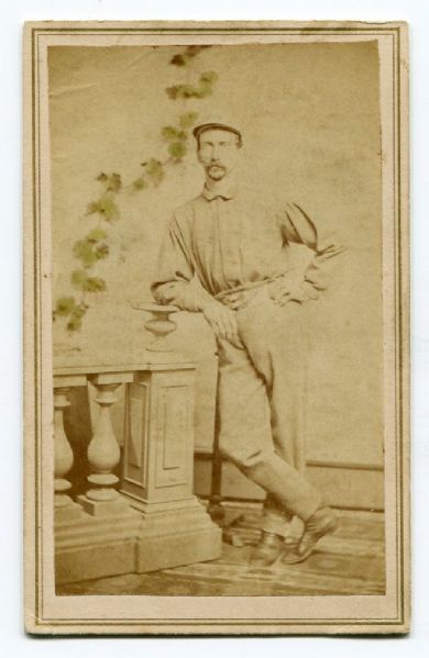 Late 1860s CDV Baseball Player in Uniform IDd George Bradley ex Mark Rucker