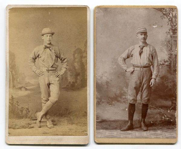 Two 19th Century CDV of Baseball Players in Uniform ex Mark Rucker