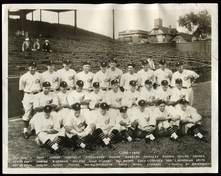 1932 Chicago Cubs Team Photo by Grignon
