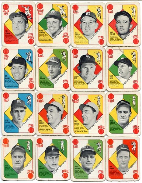 1951 Topps Red Backs Partial Set of 24 Different with 2 Dupes