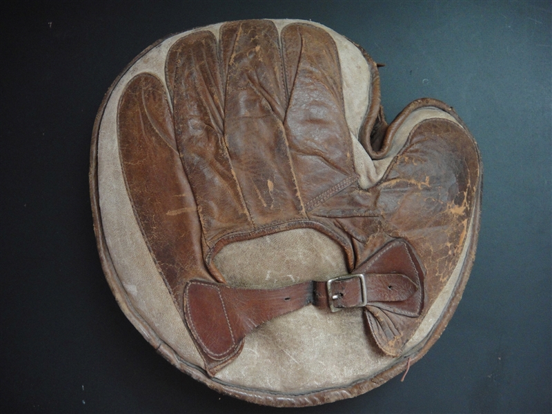 Early 20th Century Buckle Back Two Tone Catchers Glove