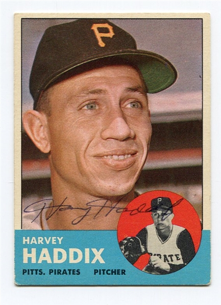 1963 Topps Harvey Haddix Autographed