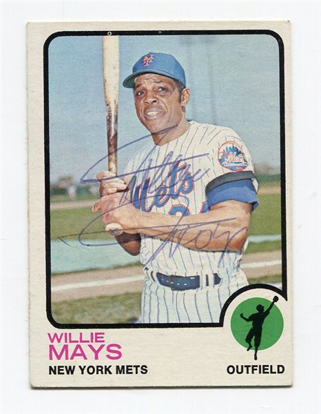1973 Topps Willie Mays Signed Card