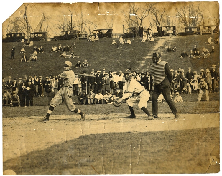 1925 Baseball Game Evening Sun Schoolboy Photograph