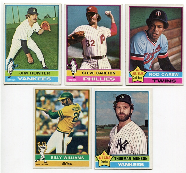 1976 Topps Baseball Lot of 8 Stars/HOFers