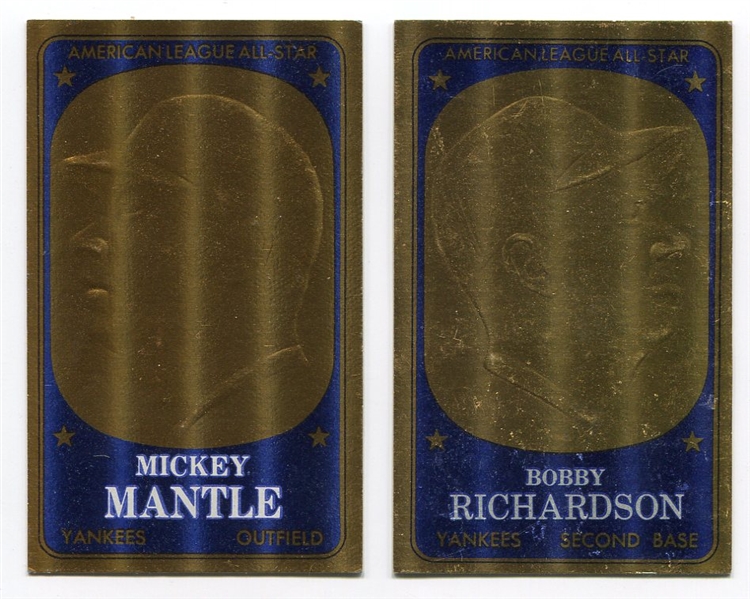 1965 Topps Embossed Mickey Mantle & Bobby Richardson Nrmt