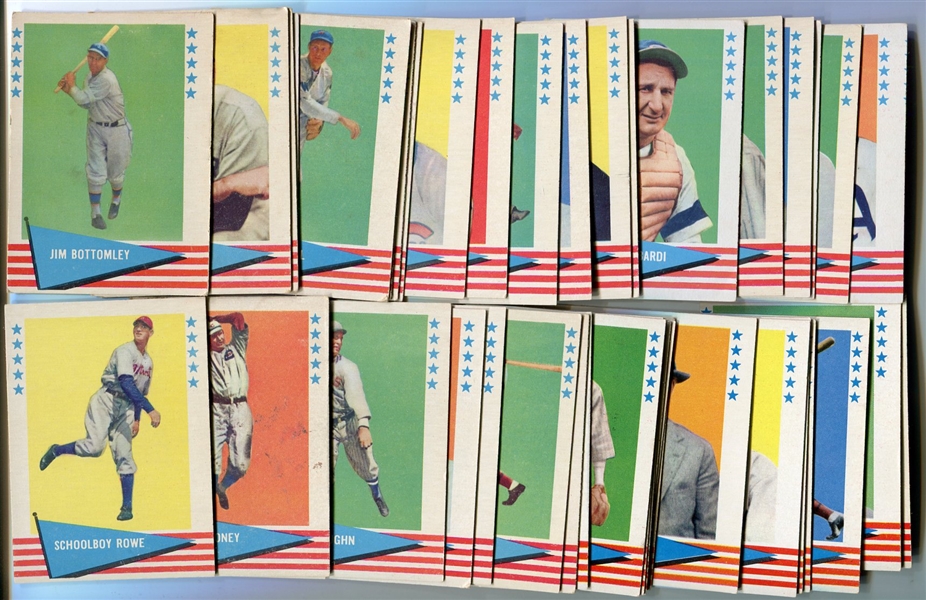 1961 Fleer Baseball Greats Starter Set of 43 Different plus 9 Dupes