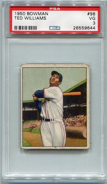 1950 Bowman #98 Ted Williams Boston Red Sox PSA 3