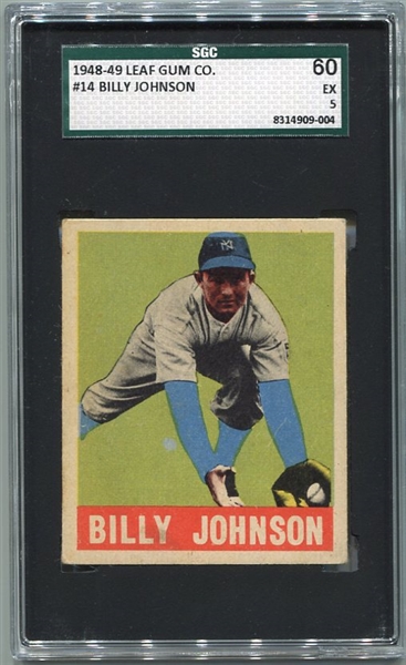 1948-49 Leaf #14 Billy Johnson New York Yankees SGC 60 