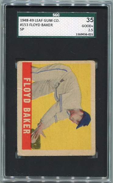 1948-49 Leaf #153 Floyd Baker Chicago White Sox SP SGC 35