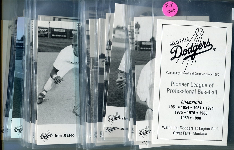 1985 Great Falls Dodgers Complete Set of 40 Postcards Nrmt