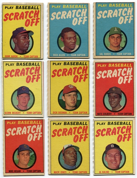 1970 Topps Scratch-Offs Near Set of 22 Different All Unscratched Except One