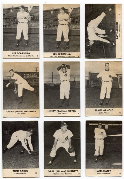 1947 Smiths Oakland Oaks Lot of 8 Different plus 1 Dupe