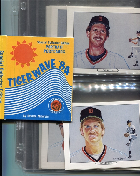 1984 Tigers Wave Postcard Set Complete Nrmt/Mt