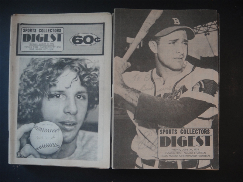 1975-1979 Lot of 15 SCD Sports Collectors Digest Weekly Magazines