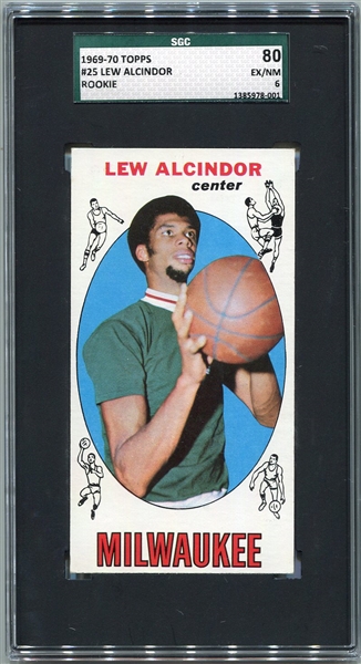 1969-70 Topps Basketball #25 Lew Alcindor Rookie Card SGC 80