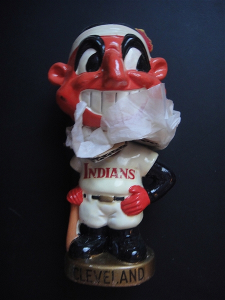 1960s Cleveland Indians Gold Base Bobblehead in Original Box