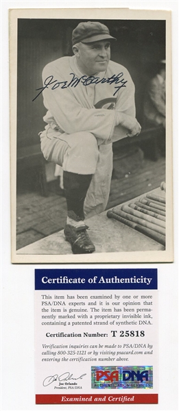 Joe McCarthy Autographed Postcard PSA/DNA