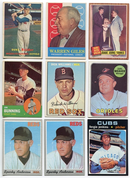 1957-1970 Lot of 9 Topps Cards All HOFers