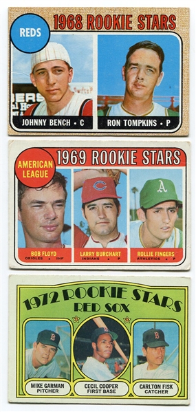 1960s/70s Topps Rookie Card Lot of 3- Bench, Fingers and Fisk
