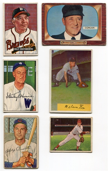 1950-1955 Bowman Baseball Lot of 6 Different w/HOFers