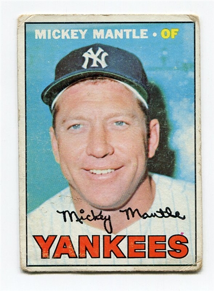 1967 Topps #150 Mickey Mantle Red Dot Over S Variation