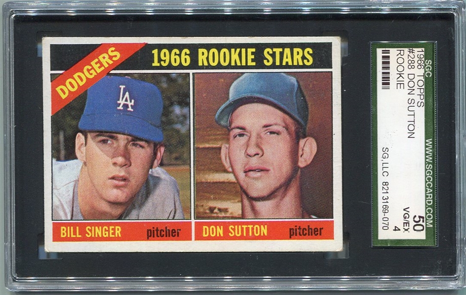 1966 Topps #288 Don Sutton Rookie Card SGC 50