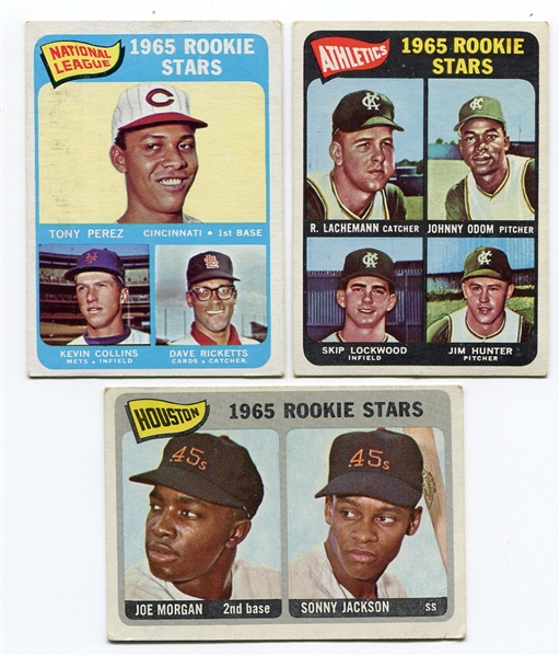 1965 Topps Rookie Card Trifecta Joe Morgan, Jim Hunter and Tony Perez