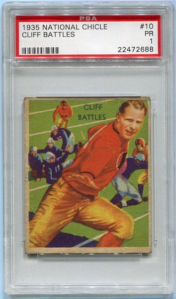 1935 National Chicle #10 Cliff Battles PSA 1