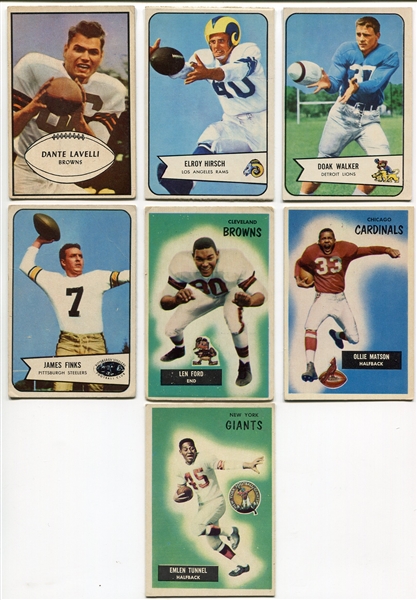 1953-55 Bowman Football Lot of 7 Different All HOFers
