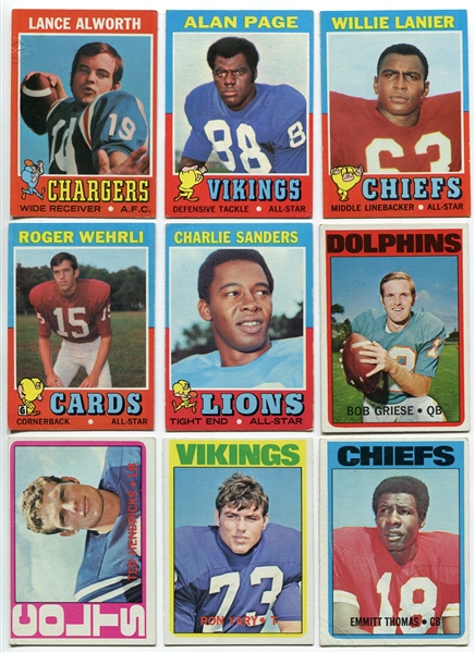 1971 & 1972 Topps Football Lot of 12 Different All HOFers