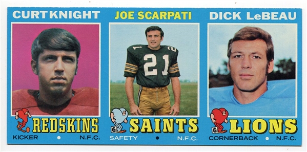 1971 Topps Football 2nd Series 3 Card Panel