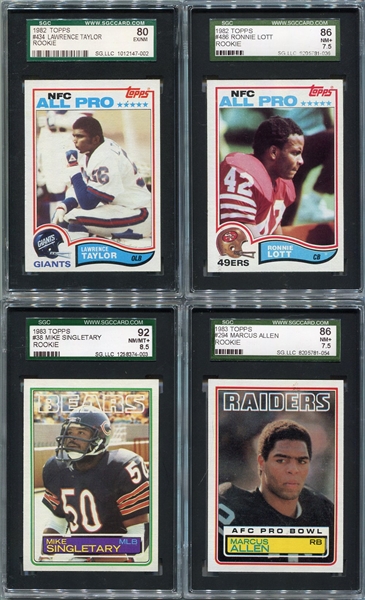 1982 & 1983 Topps Football Lot of 4 SGC Graded Rookie Cards