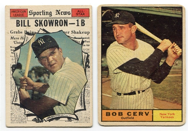 1961 Topps High-Number Pair of Yankees Skowron & Cerv