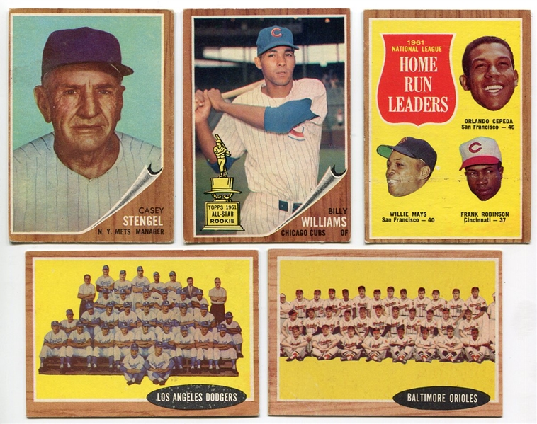 1962 Topps Lot of HOFers & Team Cards