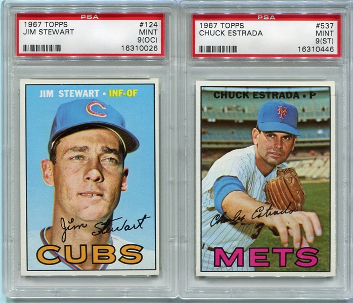 1967 Topps Pair of PSA Graded 9s w/Qualfiers