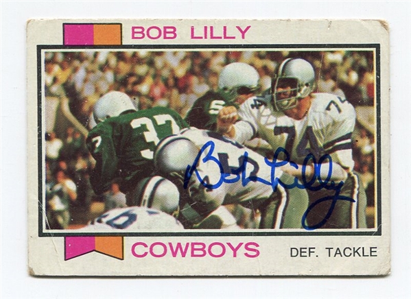 1973 Topps Football #450 Bob Lilly Autographed