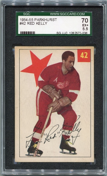 1954-55 Parkhurst Hockey #42 Red Kelly SGC 70