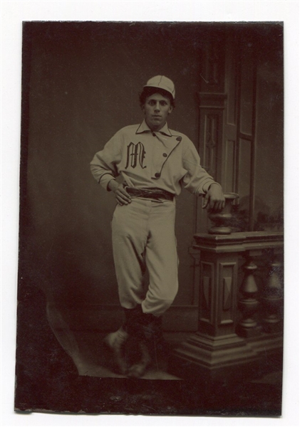 Baseball Player in Uniform Tintype
