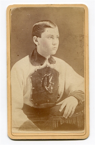 1860/70s CDV of IDd Baseball Player in Uniform Daniel Flannery Cornell University