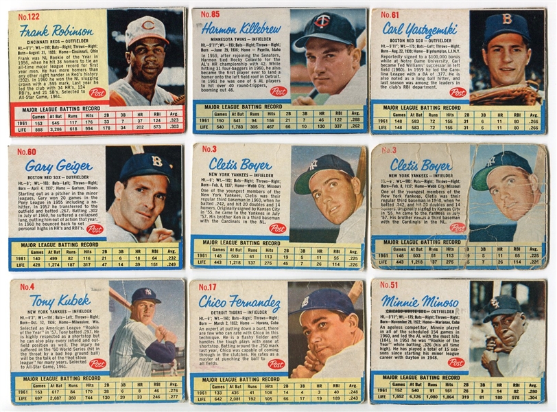 1962 Post Cereal Lot of 34 Mostly Different w/HOFers & SPs