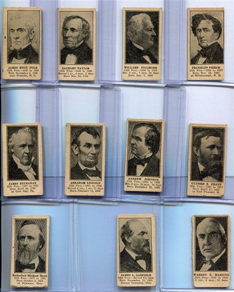 W589-2 1930s U.S. Presidents Lot of 11 Different