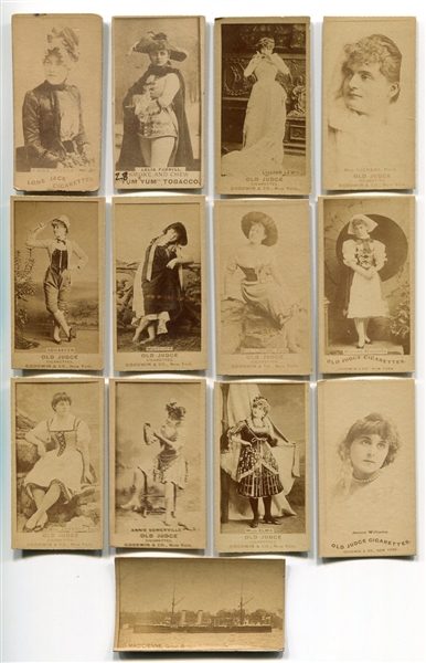 1880s Actress Lot of 12 Plus 1 Ship - Lone Jack, Old Judge and Yum Yum